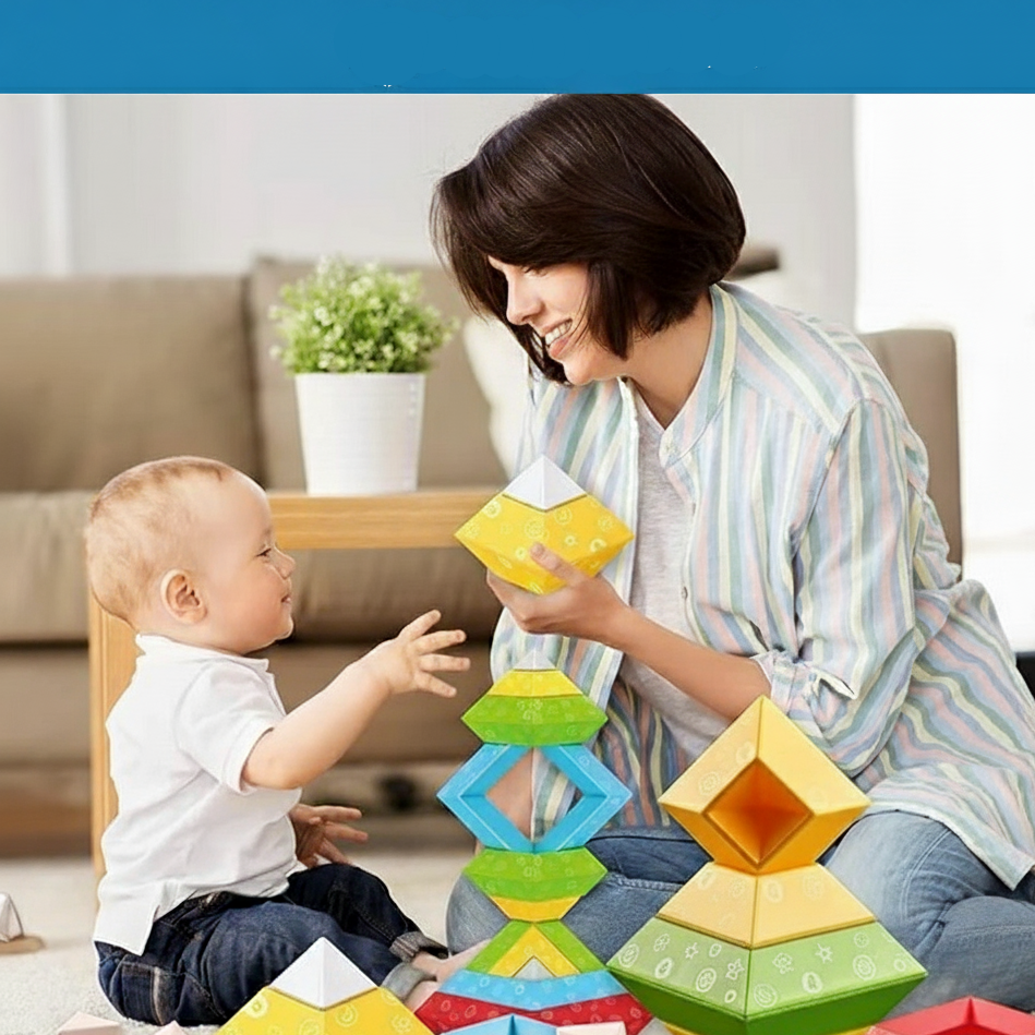 Montessori Pyramiden-Stacking Satz – 30 Bausteine für Kreativität
