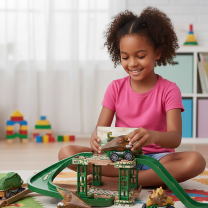 Dino Parken Schiene– Actionreiches Auto-Spielset für Kinder