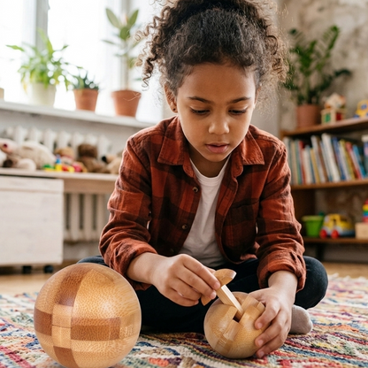 Holz IQ Puzzle – Kong Ming Denkspiel für Kinder & Erwachsene