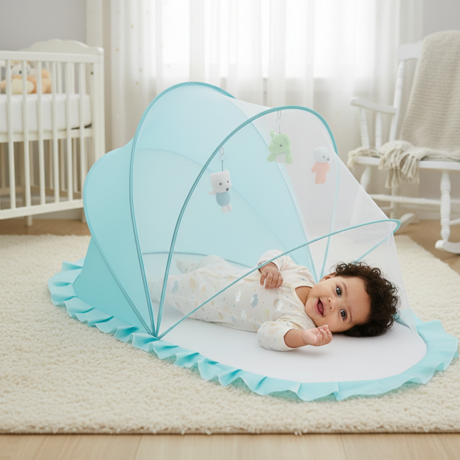 Faltbares Baby Moskitonetz – Vollschutz für Bett & Im Freien