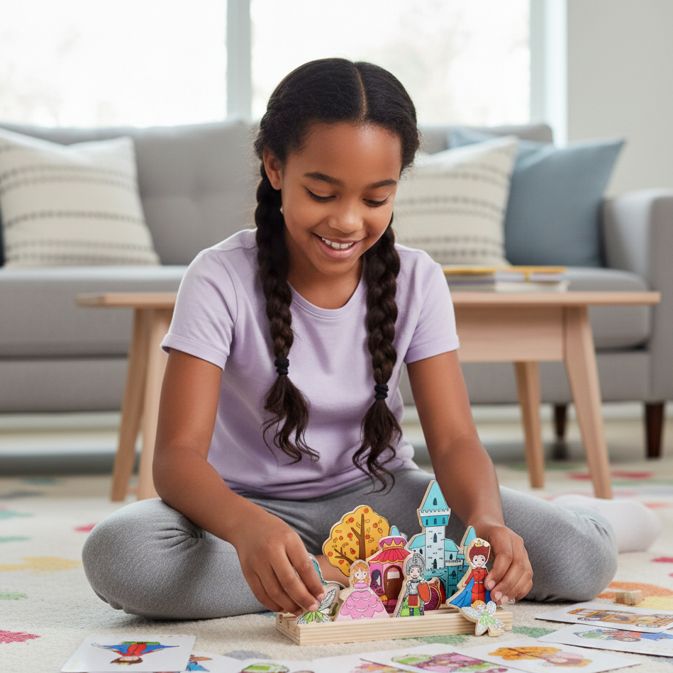 Handgemachtes Montessori Denkspiel – Kinder lernen Formen & Tiere spielerisch