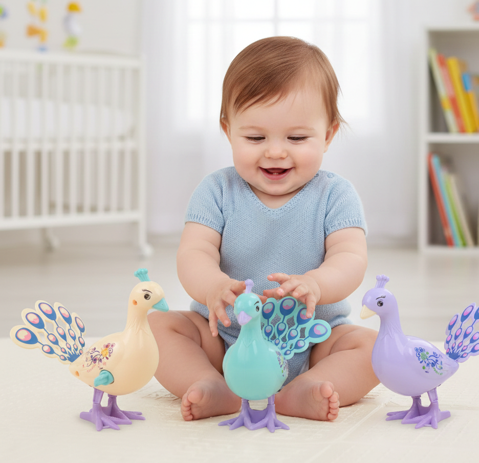 Klassischer Uhrwerk-Pfau – Kreatives Spielzeug ohne Batterien