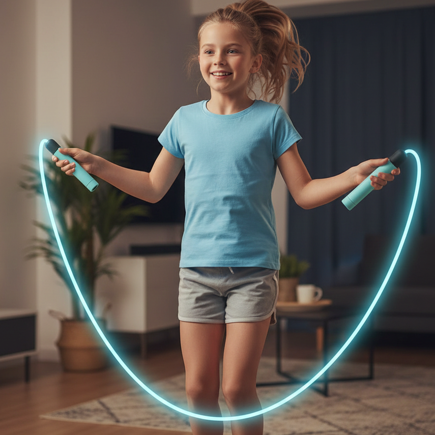 LED Springseil für Kids & Erwachsene – Leuchtender Fitness-Spaß