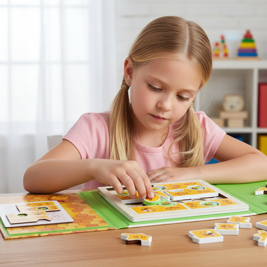 Kinder Holzspielzeug Magnetisches Biene Puzzle für Logik & Kreativität