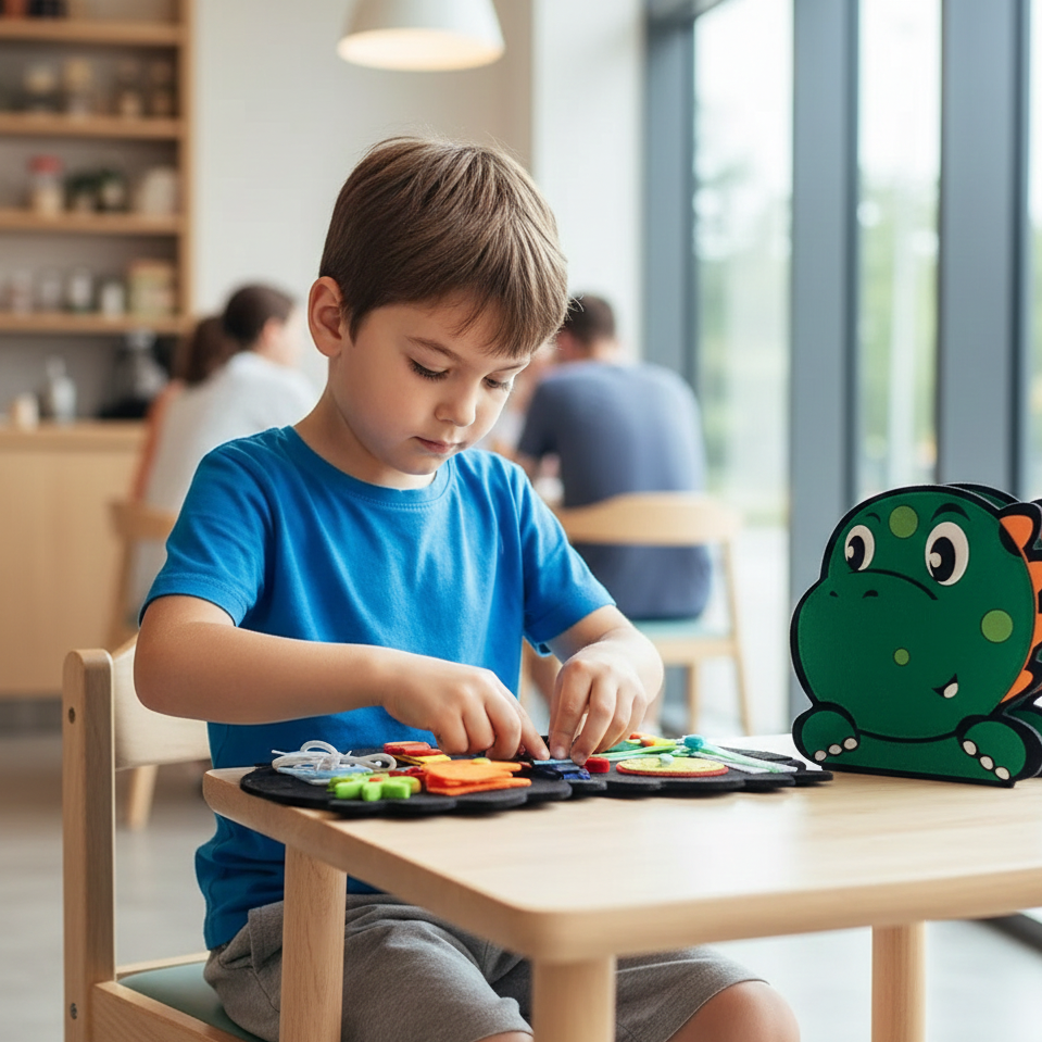 Dinosaurier Montessori Planke – Feinmotorik & Selbstständigkeit fördern