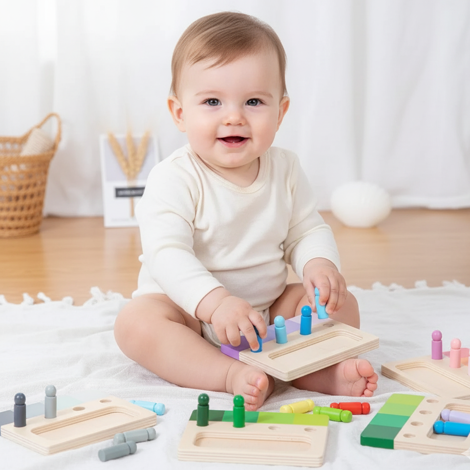 Montessori Farblernspiel aus Holz – Farben spielerisch entdecken!