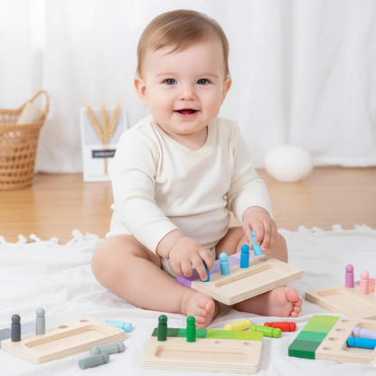 Montessori Farblernspiel aus Holz – Farben spielerisch entdecken!