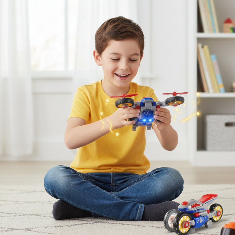 Bewegendes Motorrad-Spielzeug mit Musik & Licht für Kinder