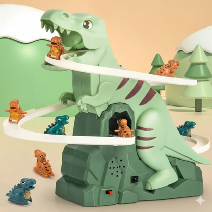 Dino-Abenteuer Rennbahn – Elektrische Spielbahn mit Musik & Bewegung für Kinder