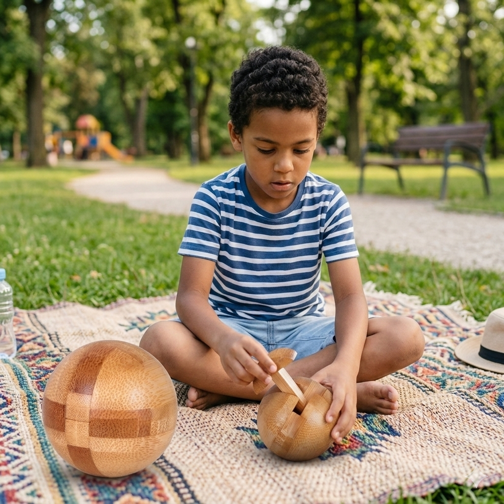 Holz IQ Puzzle – Kong Ming Denkspiel für Kinder & Erwachsene