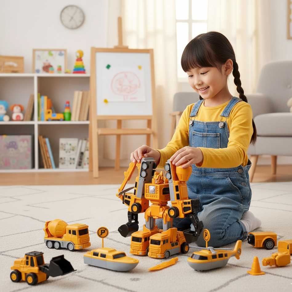 Magnetisches Bauset – Fahrzeuge & Roboter in einem!