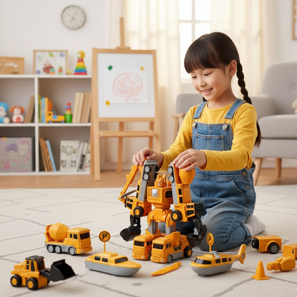 Magnetisches Bauset – Fahrzeuge & Roboter in einem!