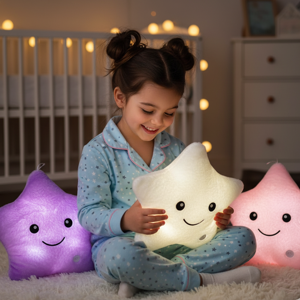 Leuchtender Stern Plüsch – Kuscheltier & LED Nachtlicht