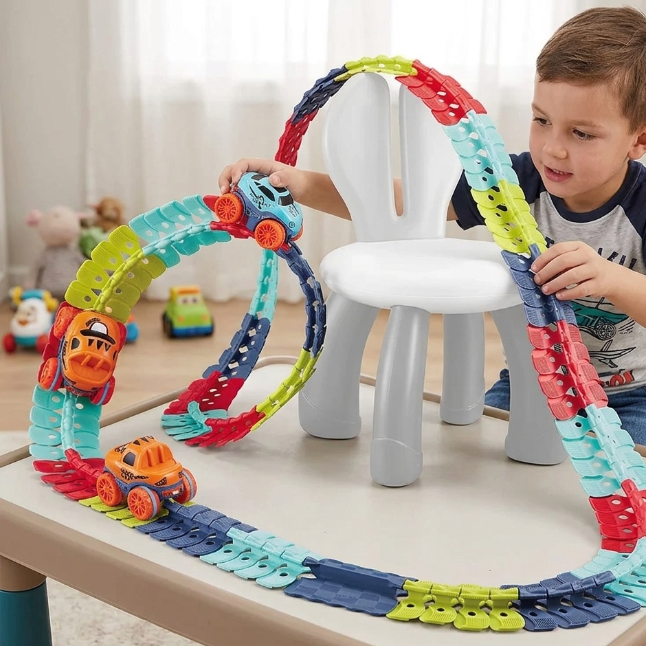 Flexi-LED Rennbahn – Leuchtende Renn-Aktion für kreative Kinder