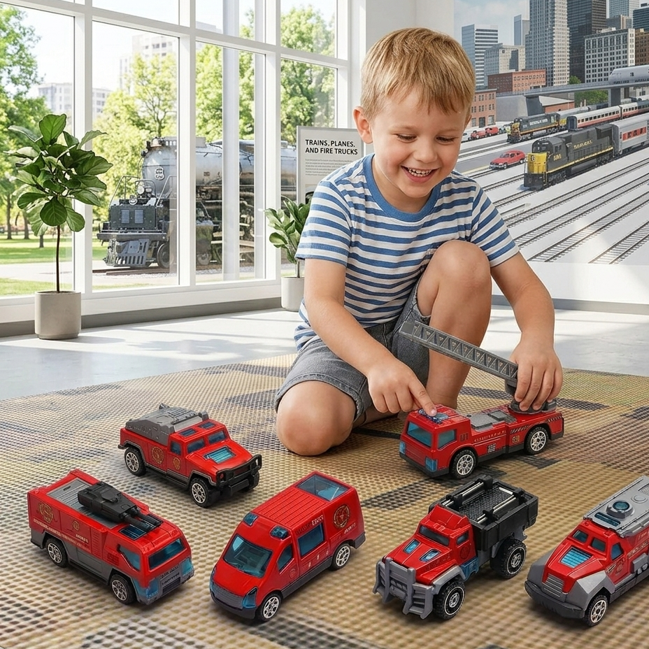 Realistische Feuerwehr Truck Spielzeug Autos – 6er Satz