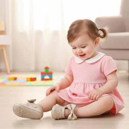 Erstlingsschuhe Mädchen – Herzchen & Schleifen Design