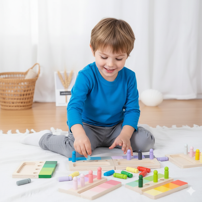 Montessori Farblernspiel aus Holz – Farben spielerisch entdecken!