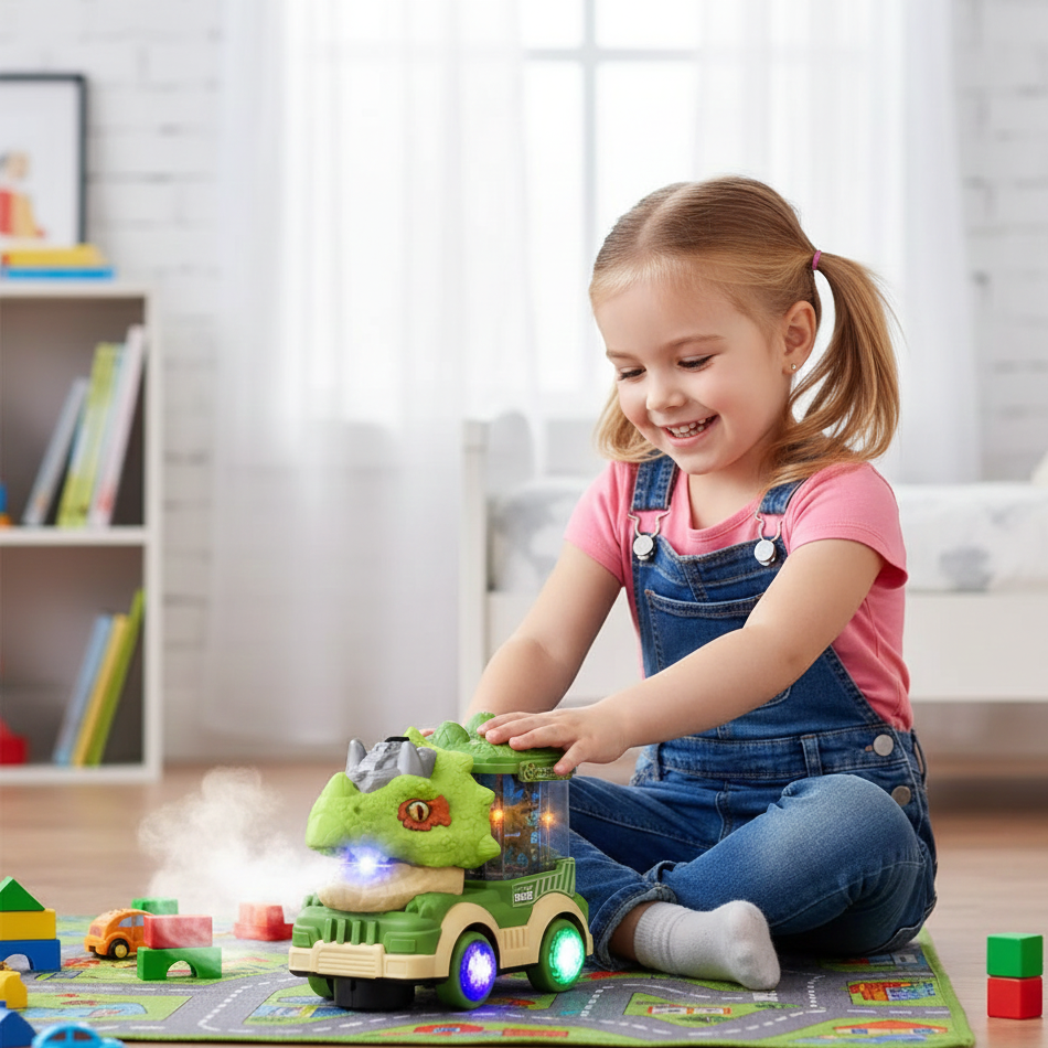Dinosaurier-Elektrospielzeugauto mit Licht & Musik – Spielspaß pur für Kinder