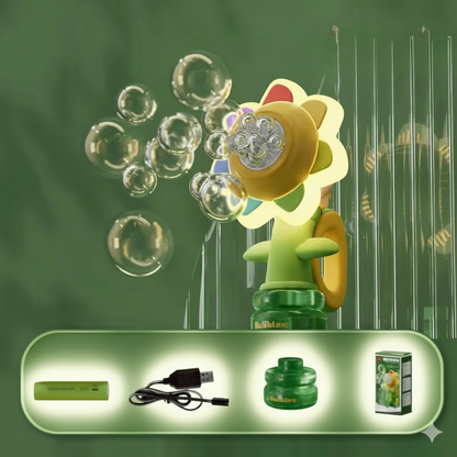 Wiederaufladbare tanzende Blume mit Licht und Seifenblasen