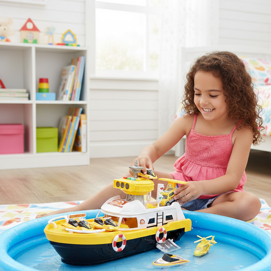 Magisches Spielboot mit Licht, Musik & Rennspaß für Kinder