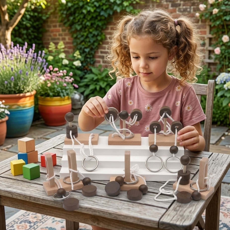 Holz Denkspiel IQ Puzzle – Knobelspiel für Kinder & Erwachsene