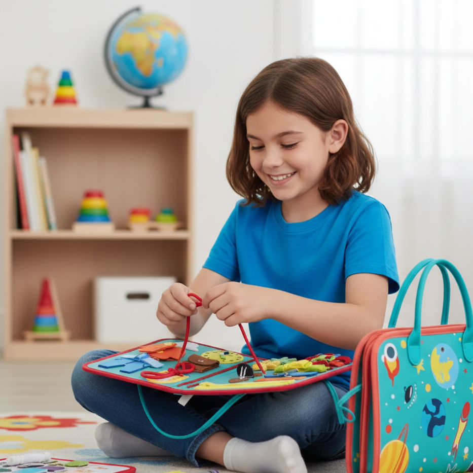 Reise-Fühlbuch Montessori Ruhig Buch für Feinmotorik & Spaß