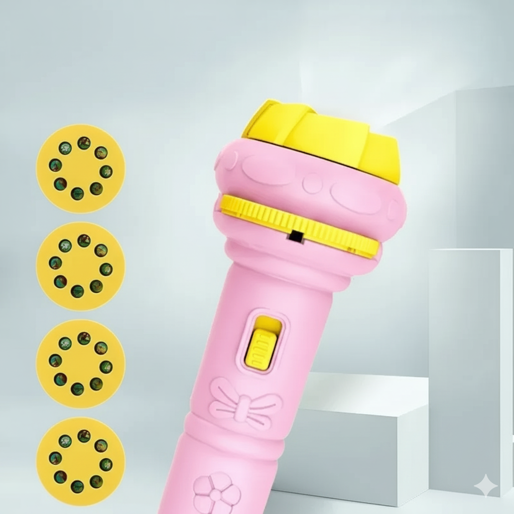 Magische Taschenlampe mit Projektion – Schlafspaß & Geschichten Rosa
