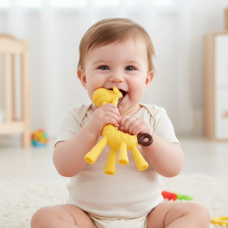 MAMIJOY Giraffe Beißring – Sanfte Zahnreizung für glückliche Babys
