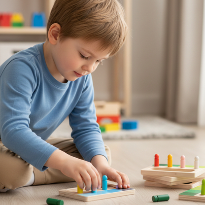 Montessori Farblernspiel aus Holz – Farben spielerisch entdecken!