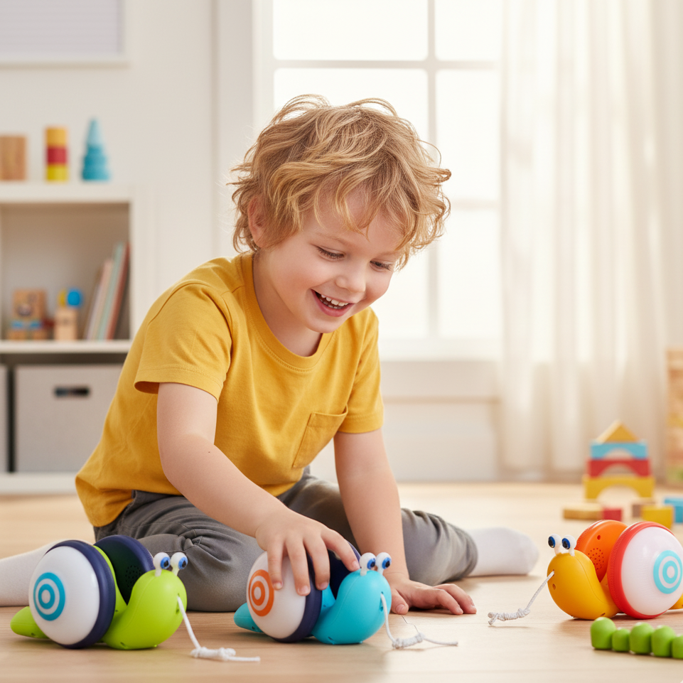 Lustiges Schneckenauto – Animiert Kinder zum Krabbeln & Spielen