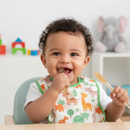 MAMIJOY 3-in-1 Silikon Baby Zahnbürste – Sanfte Pflege für Zunge & Zähne