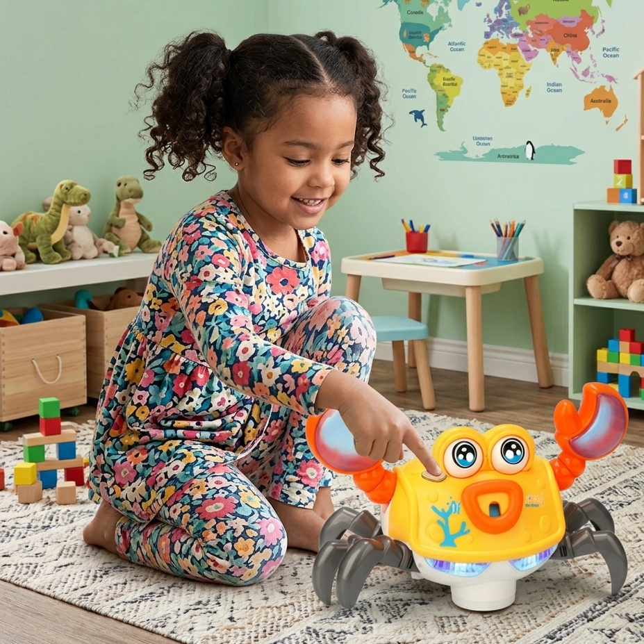 Elektrische Krabbe mit Musik & Licht – Baby Spielzeug