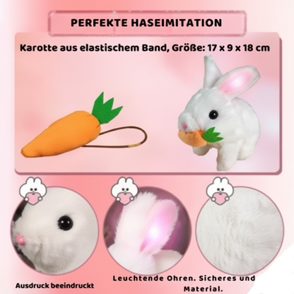 Niedlicher elektronischer Hase – Lebensechtes Hüpfen und fröhliche Bewegung