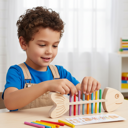 Montessori Farbzuordnung Holzspiel – Fördert Geschick & Konzentration