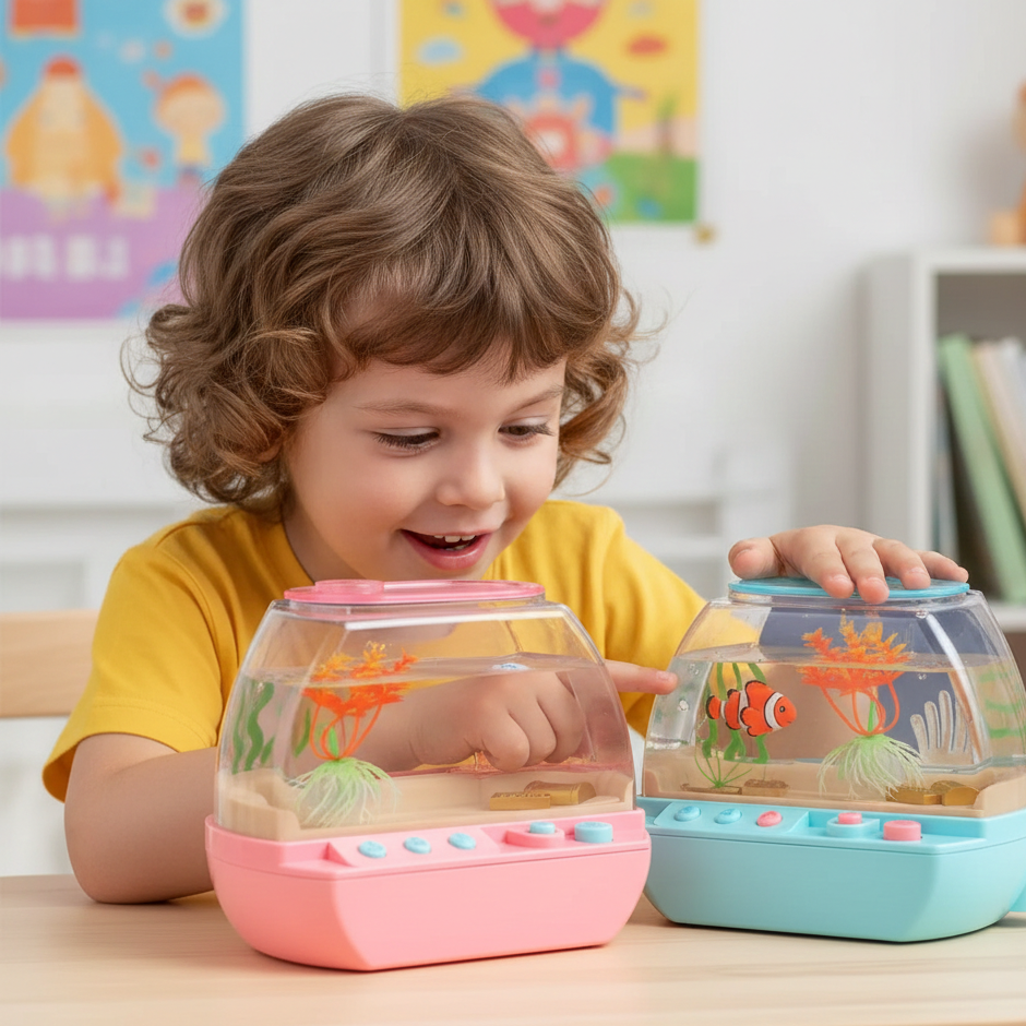 Magisches Spiel-Aquarium mit Musik, Licht & Fischen