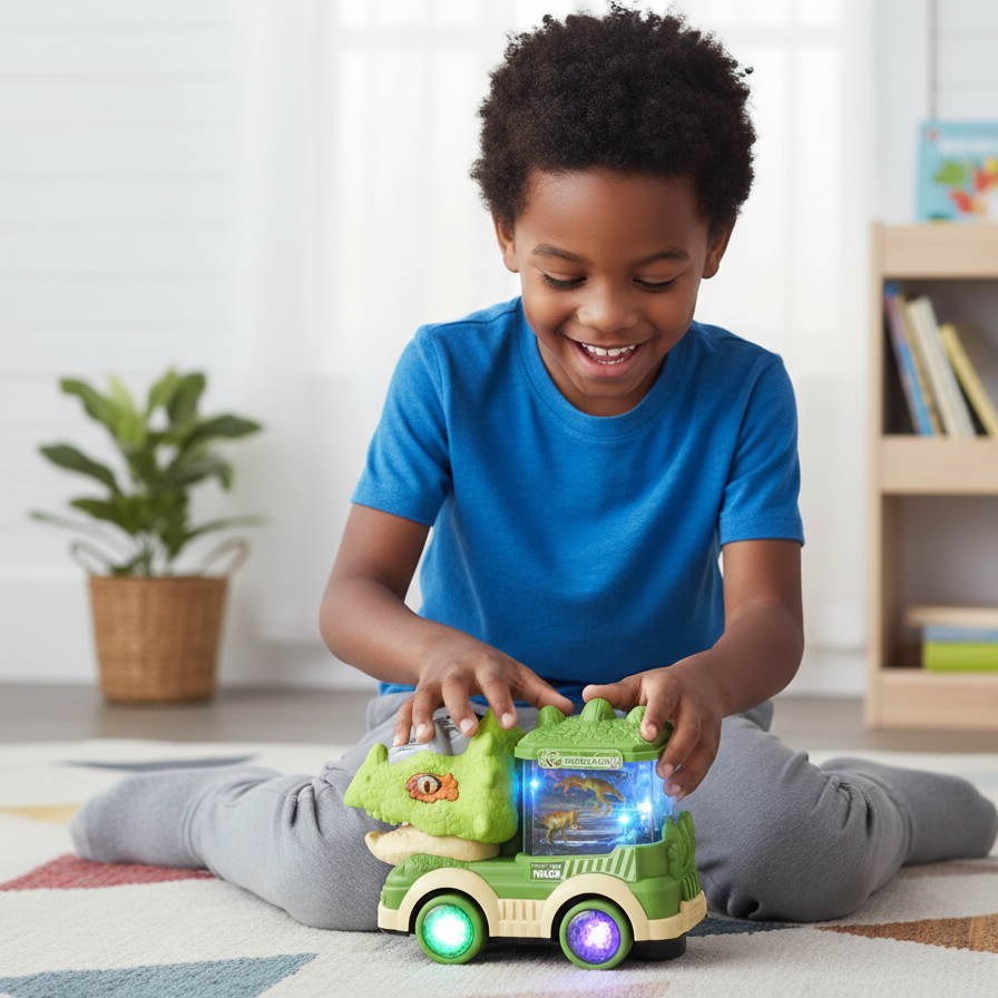 Dinosaurier-Elektrospielzeugauto mit Licht & Musik – Spielspaß pur für Kinder