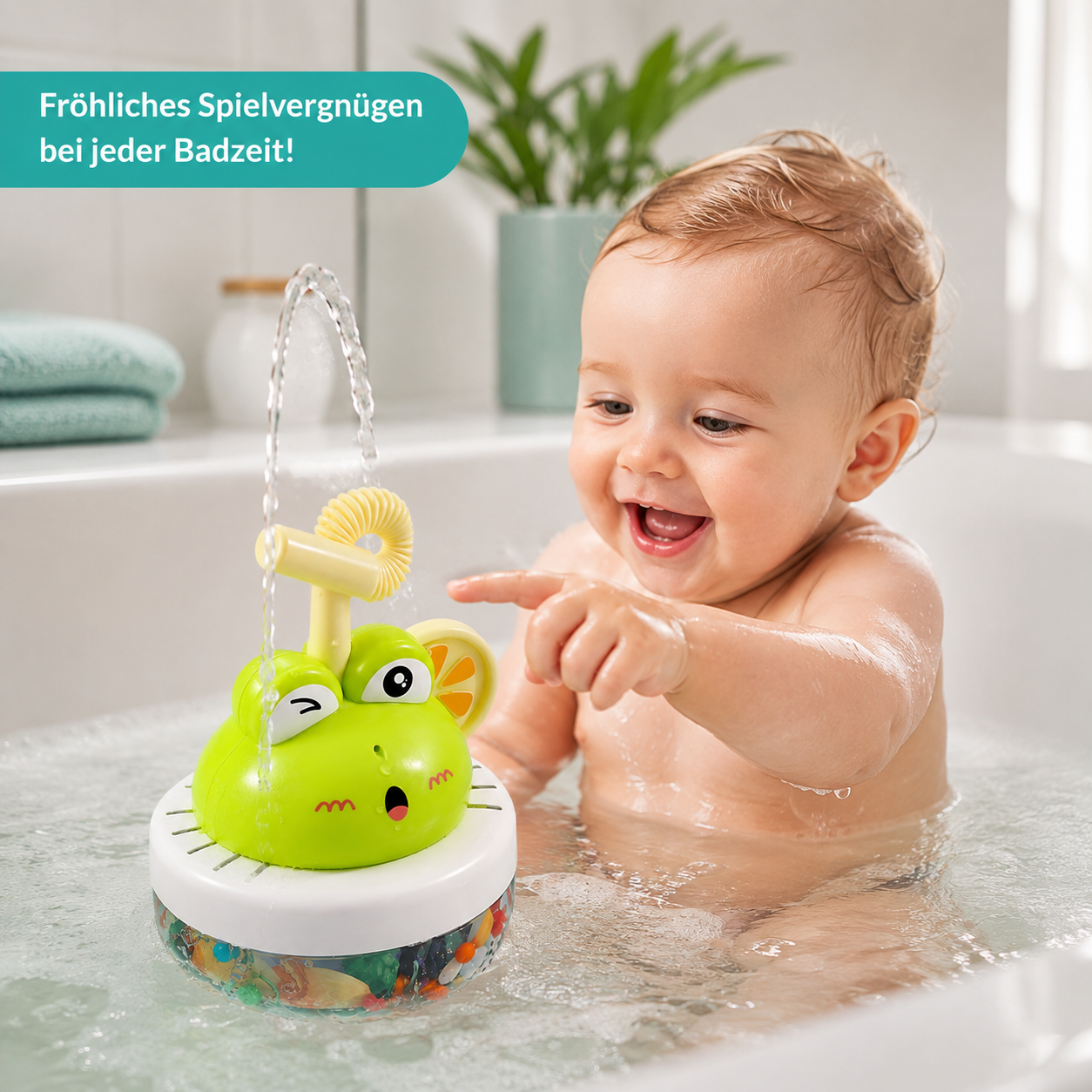 Glückliches Bade-Tier – Spritzendes Wasserspielzeug für fröhlichen Badespaß