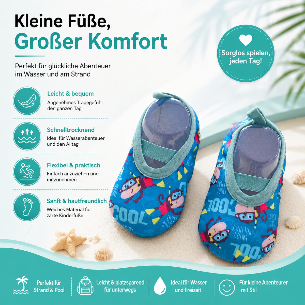 Baby Aqua Schuhe – Rutschfeste Strand- & Wasserschuhe