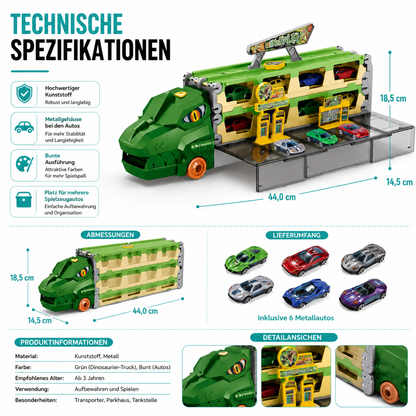 Großer Auto Transport Truck mit Rennstrecke & 6 Autos