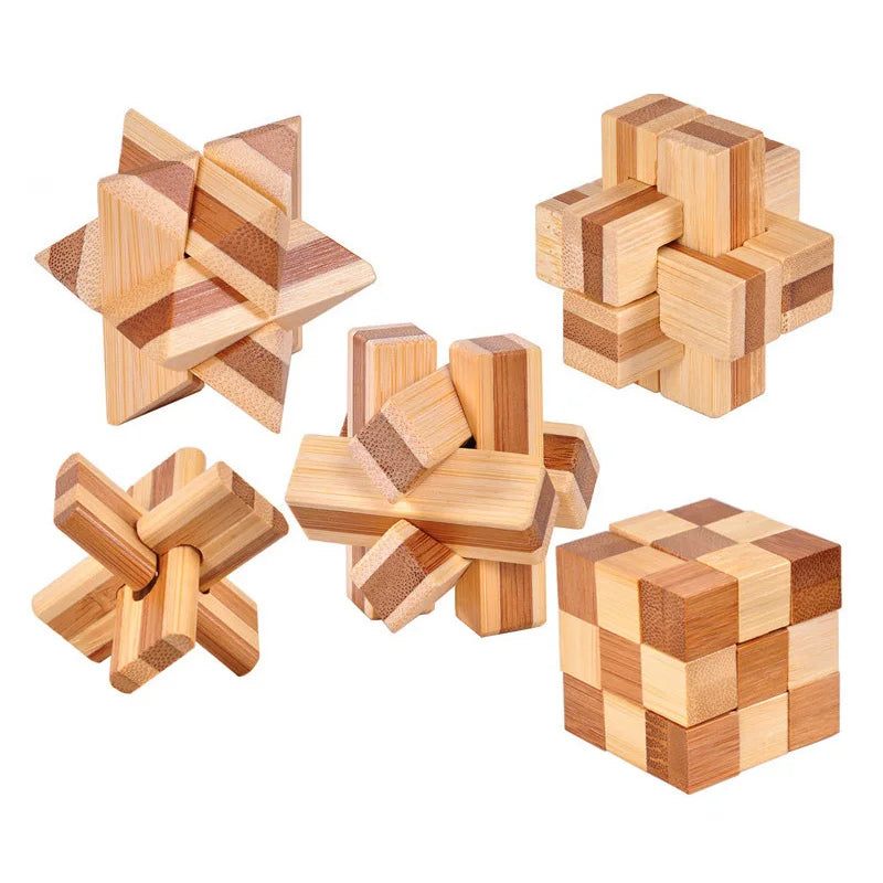 Holz IQ Puzzle – Kong Ming Denkspiel für Kinder & Erwachsene