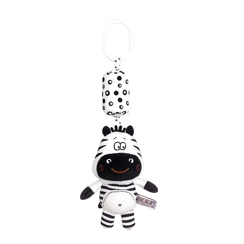 Baby Schwarz-Weiß Plüsch Rassel-Mobile für Bett & Kinderwagen Zebra