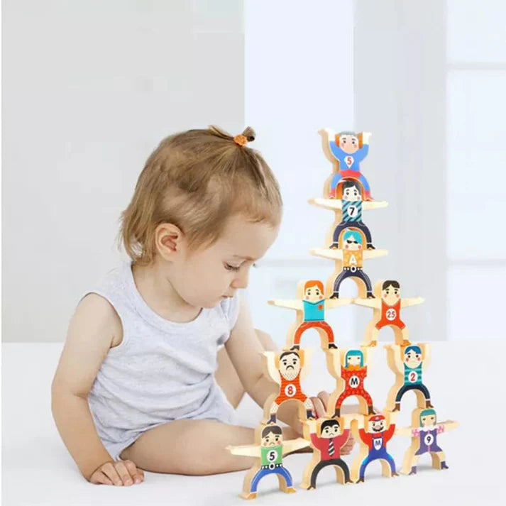 Montessori Stapelspaß Balance-Doll Bauklötze für Kinder
