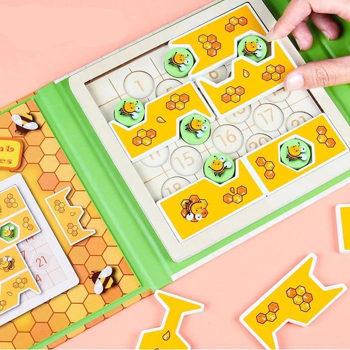 Kinder Holzspielzeug  Magnetisches Biene Puzzle für Logik & Kreativität