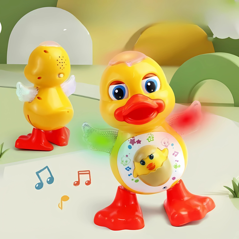 Lustige Tanzente mit Musik und blinkenden Lichtern