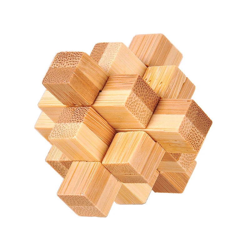 Holz IQ Puzzle – Kong Ming Denkspiel für Kinder & Erwachsene Kleiner Neunerpass