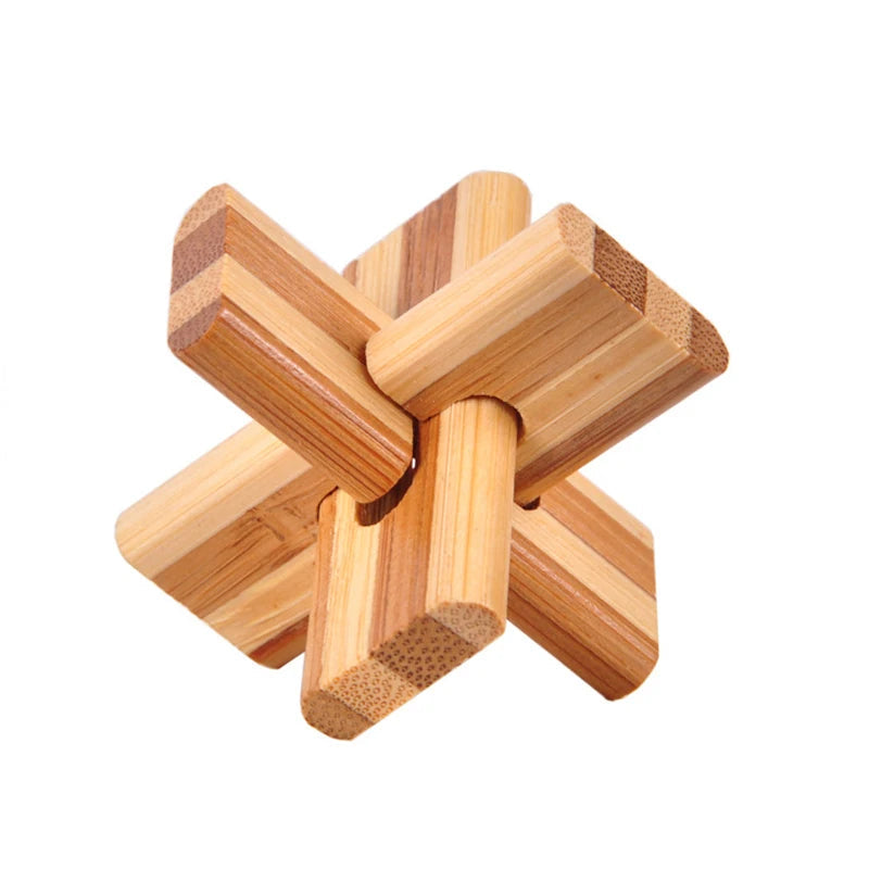 Holz IQ Puzzle – Kong Ming Denkspiel für Kinder & Erwachsene Tee