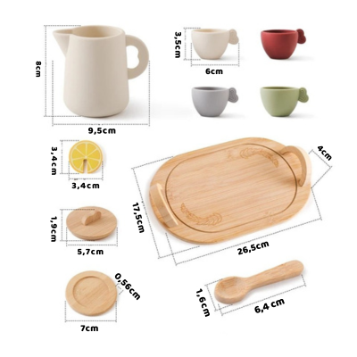 Zauberhaftes 9-teiliges Nachmittagstee-Satz für kreatives Rollenspiel 10-teiliges Tassenset