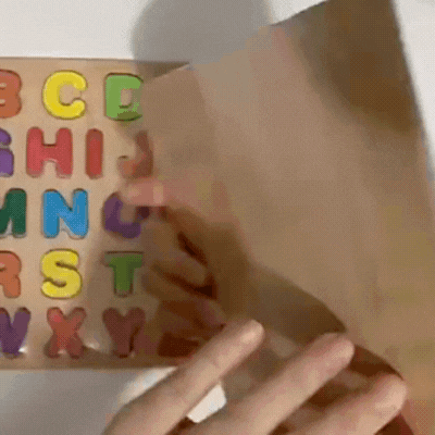 Buntes Alphabet-Holzpuzzle – Lernspiel für Kinder mit Zahlen & Formen