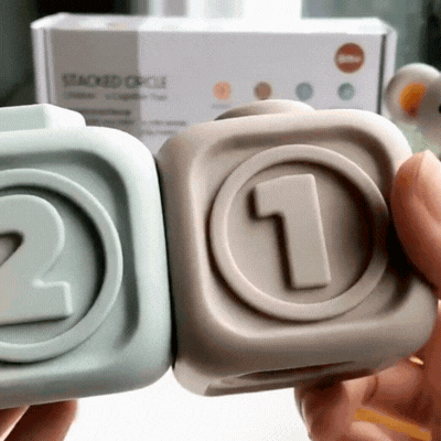 Weich Silicone Montessori Blöcke – Lernen, Stapeln & Spielen
