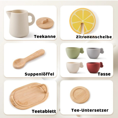 Zauberhaftes 9-teiliges Nachmittagstee-Satz für kreatives Rollenspiel